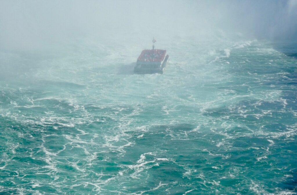 Boat on Sea on a Stormy Weather