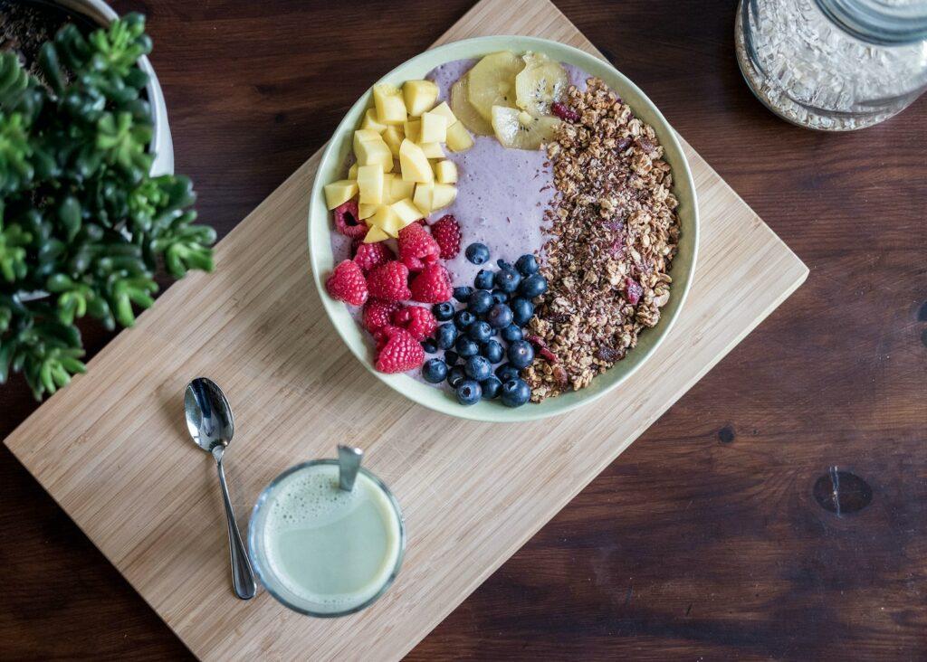 berries and healthy fruits in bowl