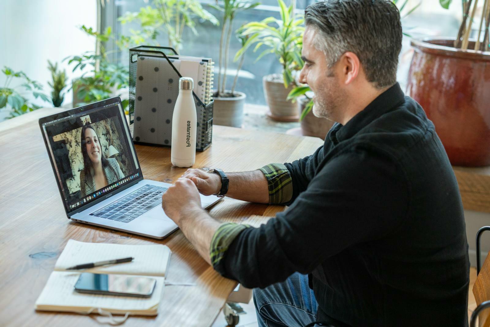 Man on a Video Call