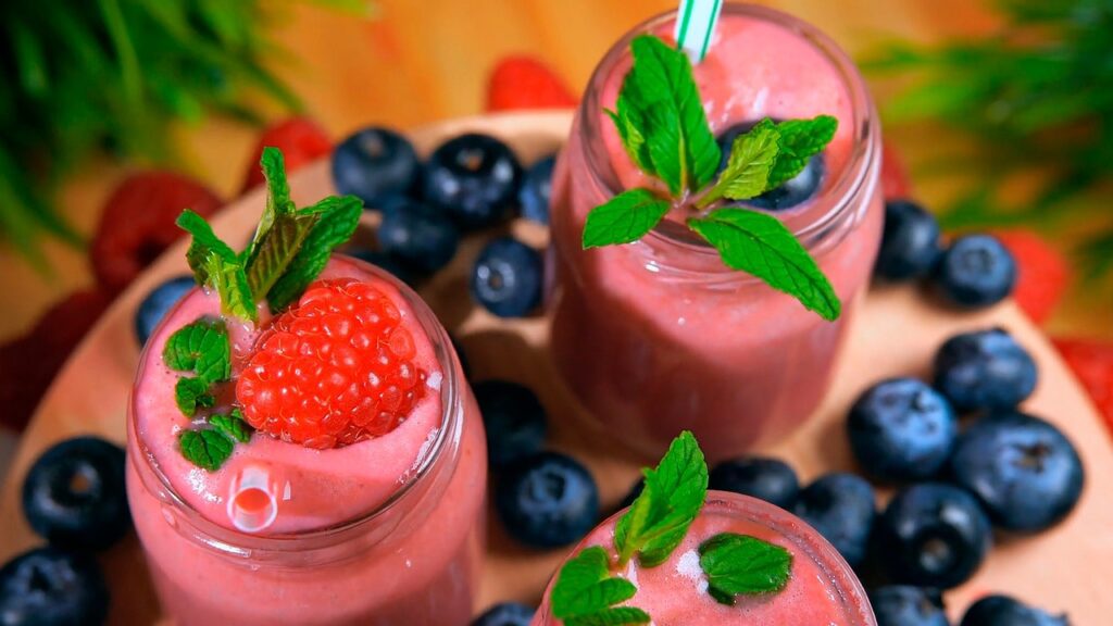 smoothie, raspberry, drink, fruit, mint, mason jar, beverage, blueberries, berries, organic, healthy, nutrition, vitamins, delicious, refreshment, closeup, smoothie, smoothie, smoothie, smoothie, smoothie