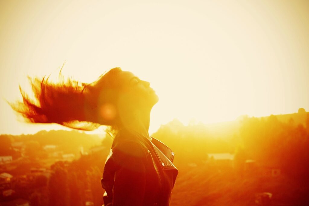 sunshine, nature, sunlight, sunset, sunrise, reflection, people, girl, female